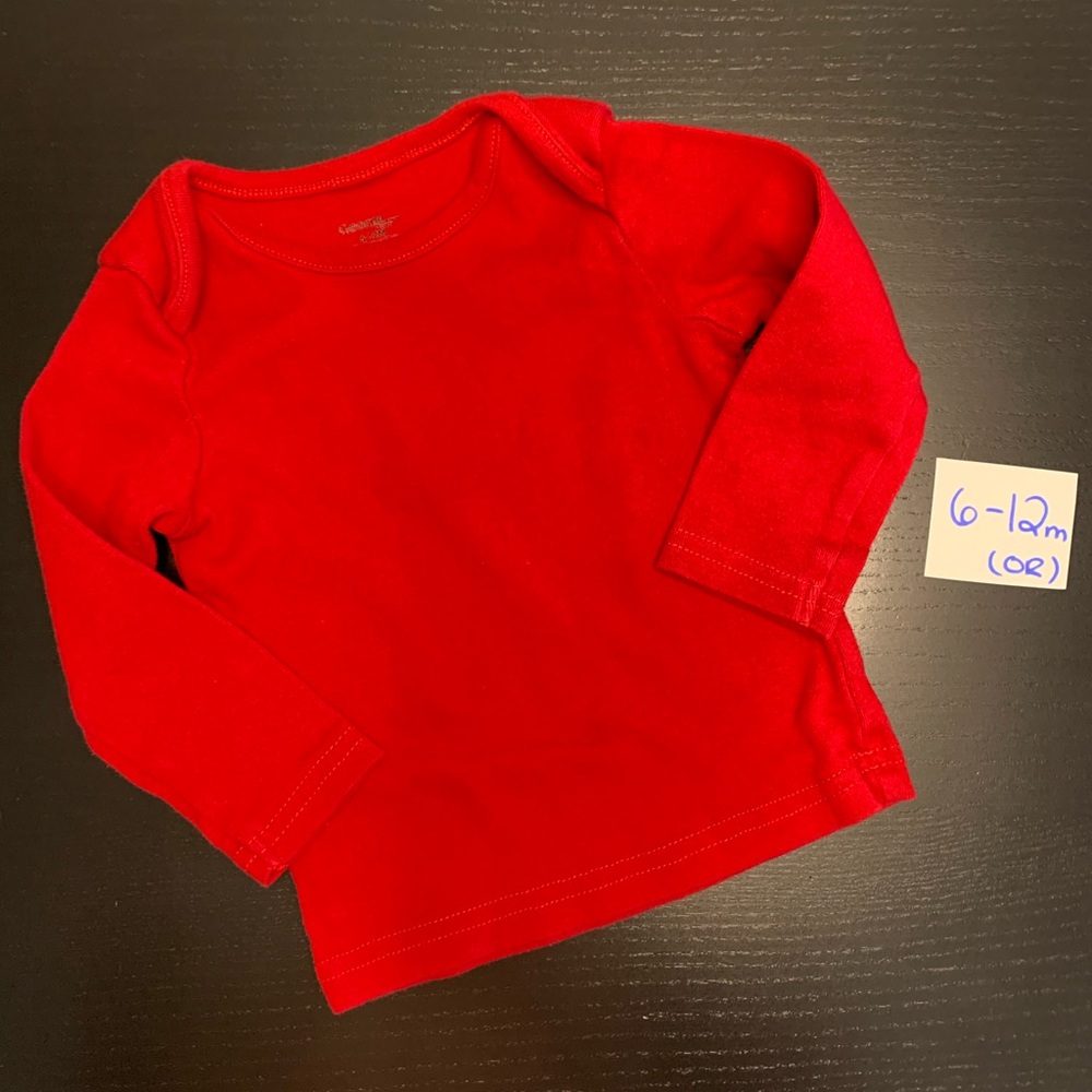 ⭐️4/$5.00⭐️ George 6-12m Red Long Sleeve Tee